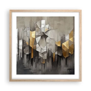 Poster in cornice rovere chiaro - Composizione di ghiaccio e luce - 50x50 cm