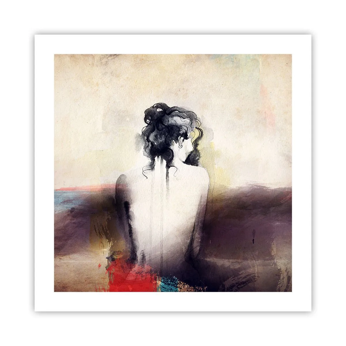Poster - Linee miti, forme ovali - 50x50 cm