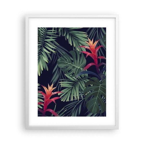 Poster in cornice bianca - Fiammante nel verde - 40x50 cm