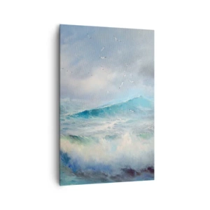 Quadro su tela - Stampe su Tela - Onde violente sull'oceano - 80x120cm - Il turbine ululò di trionfo... - Decorazione murale moderna per soggiorno e camera da letto ARTTOR