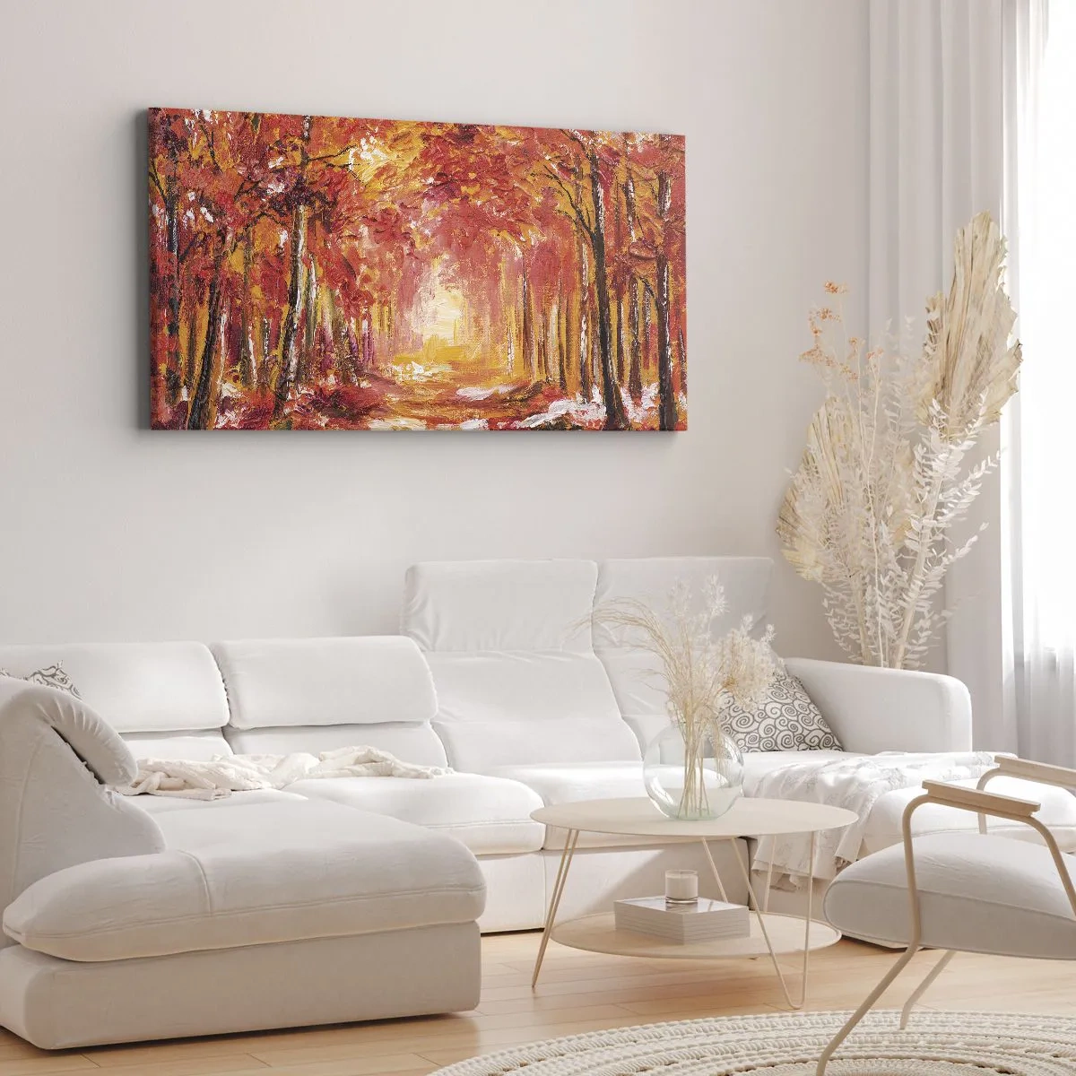 Quadro su tela - Stampe su Tela - Foresta di rame - 100x40 cm