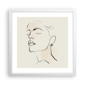 Poster in cornice bianca - Sguardo fiero - 40x40 cm