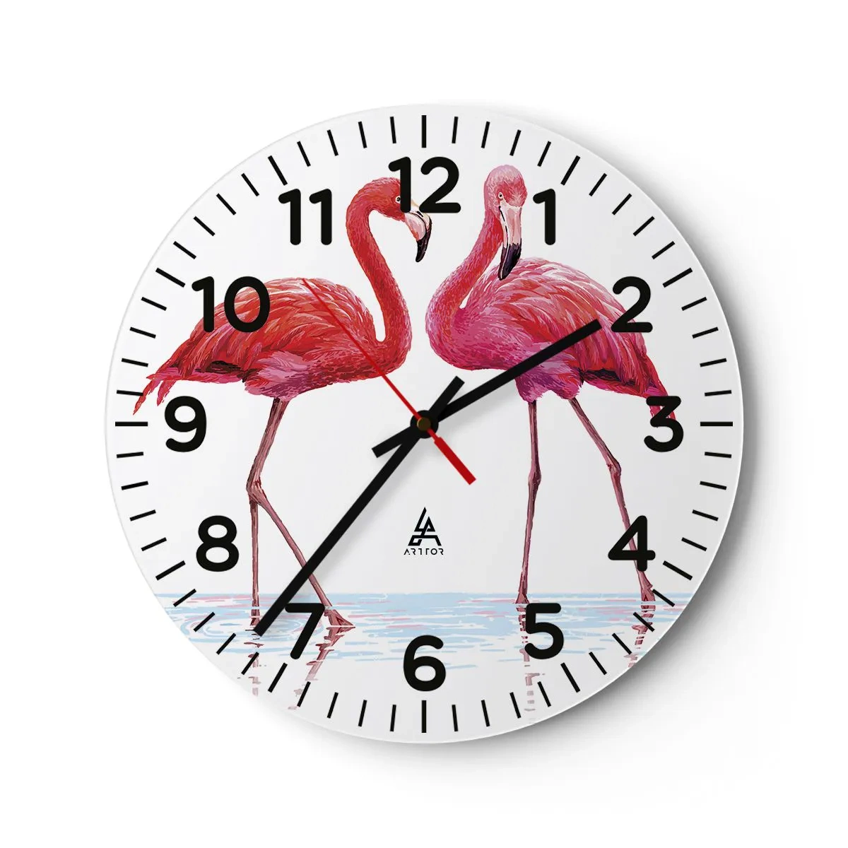 Orologio da parete - Orologio in Vetro - Appuntamento in rosa - 40x40 cm