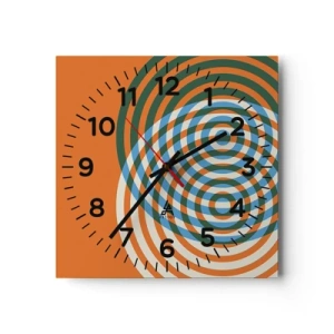 Orologio da parete - Orologio in Vetro - Composizione astratta a cerchi - 40x40 cm