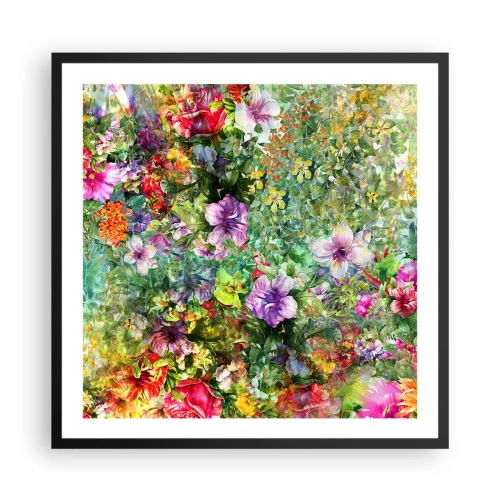 Poster in cornice nera - Perdersi nei fiori - 60x60 cm