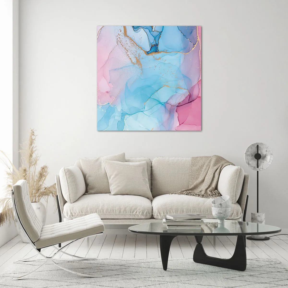 Quadro su vetro - Incontro e compenetrazione - 40x40 cm