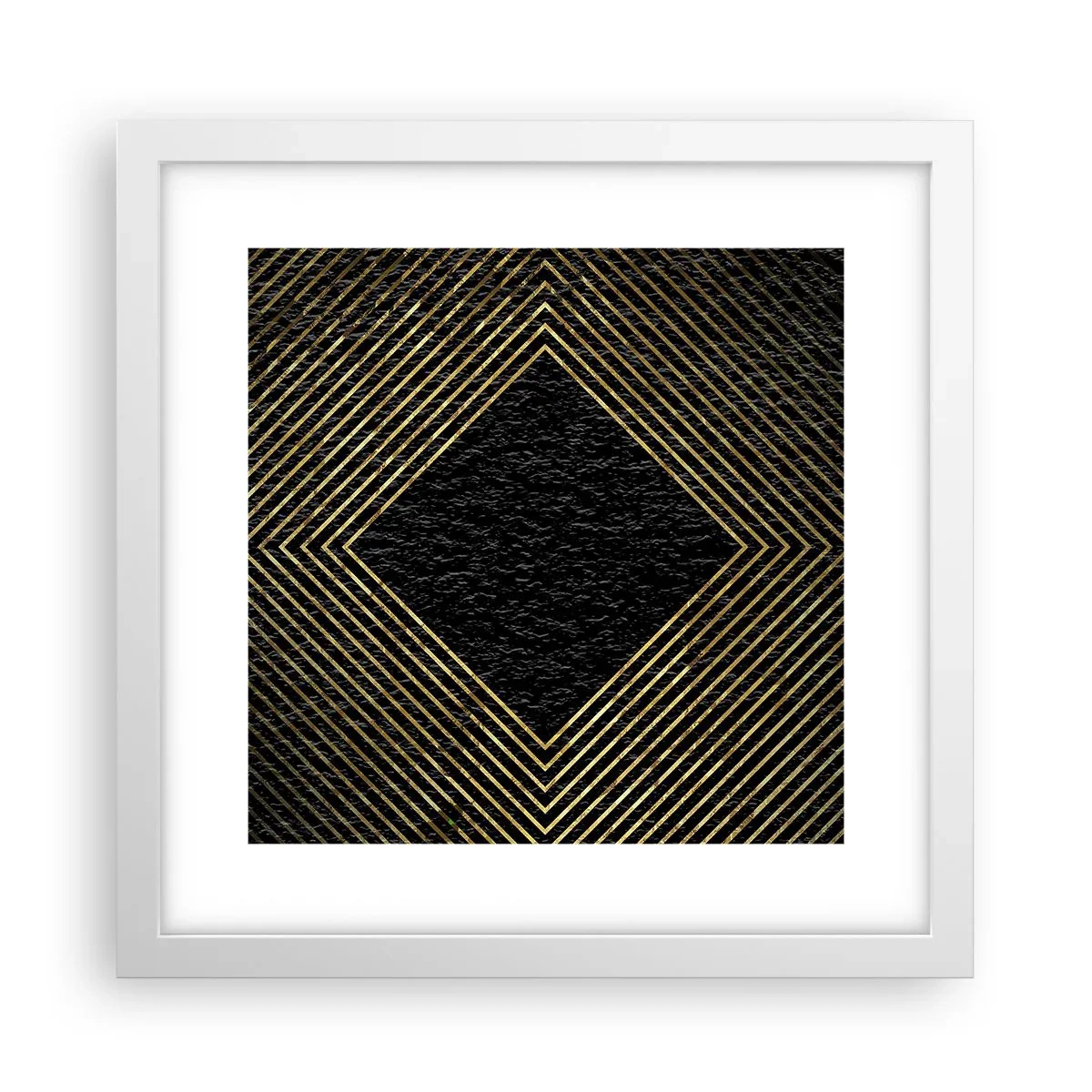 Poster in cornice bianca - Geometria in stile glamour - 30x30 cm