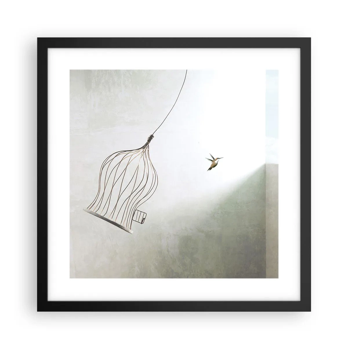 Poster in cornice nera - Nel proprio elemento - 40x40 cm