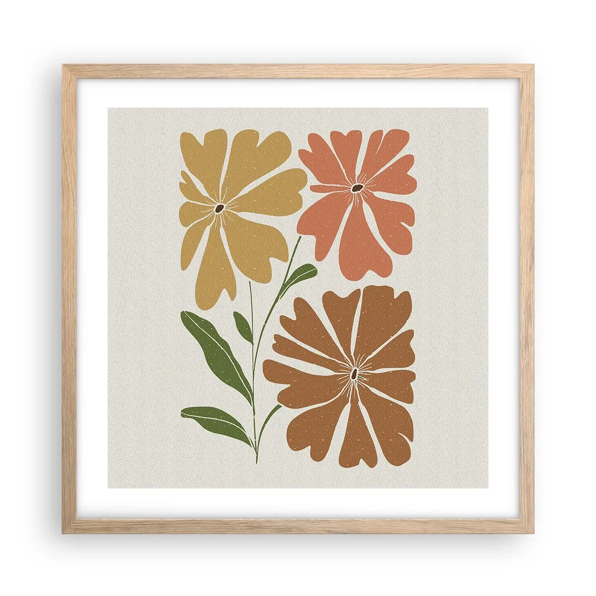 Poster in cornice rovere chiaro - Natura e geometria - 50x50 cm