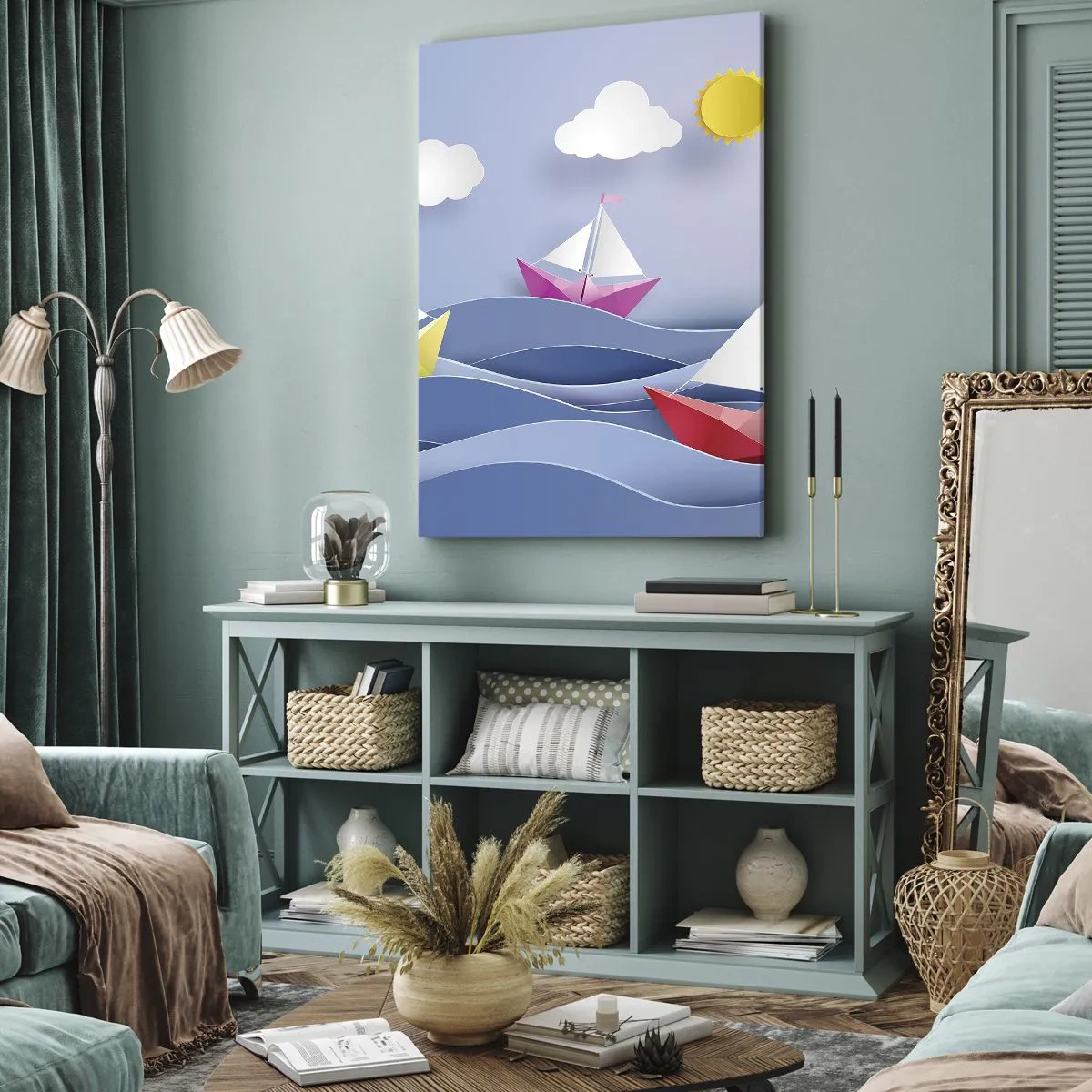 Quadro su tela - Stampe su Tela - Come è bello dondolare tra le onde - 55x100 cm