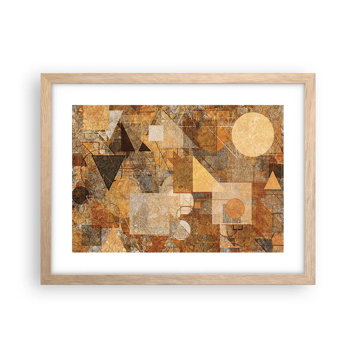 Poster in cornice rovere chiaro - Studio cubista in marrone - 40x30 cm
