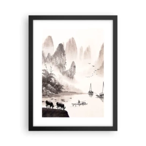 Poster in cornice nera - L'esotica quotidianità dell'Oriente - 30x40 cm