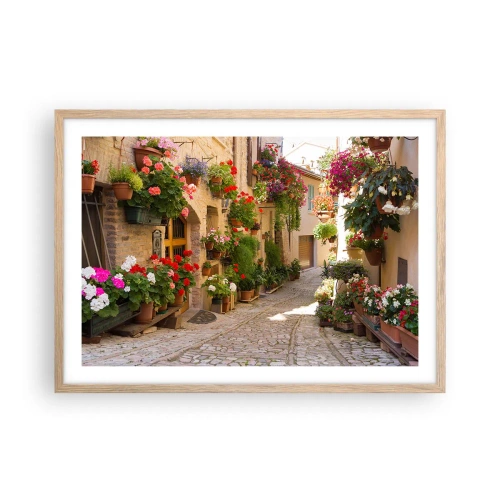 Poster in cornice rovere chiaro - Un'esplosione di fiori - 70x50 cm