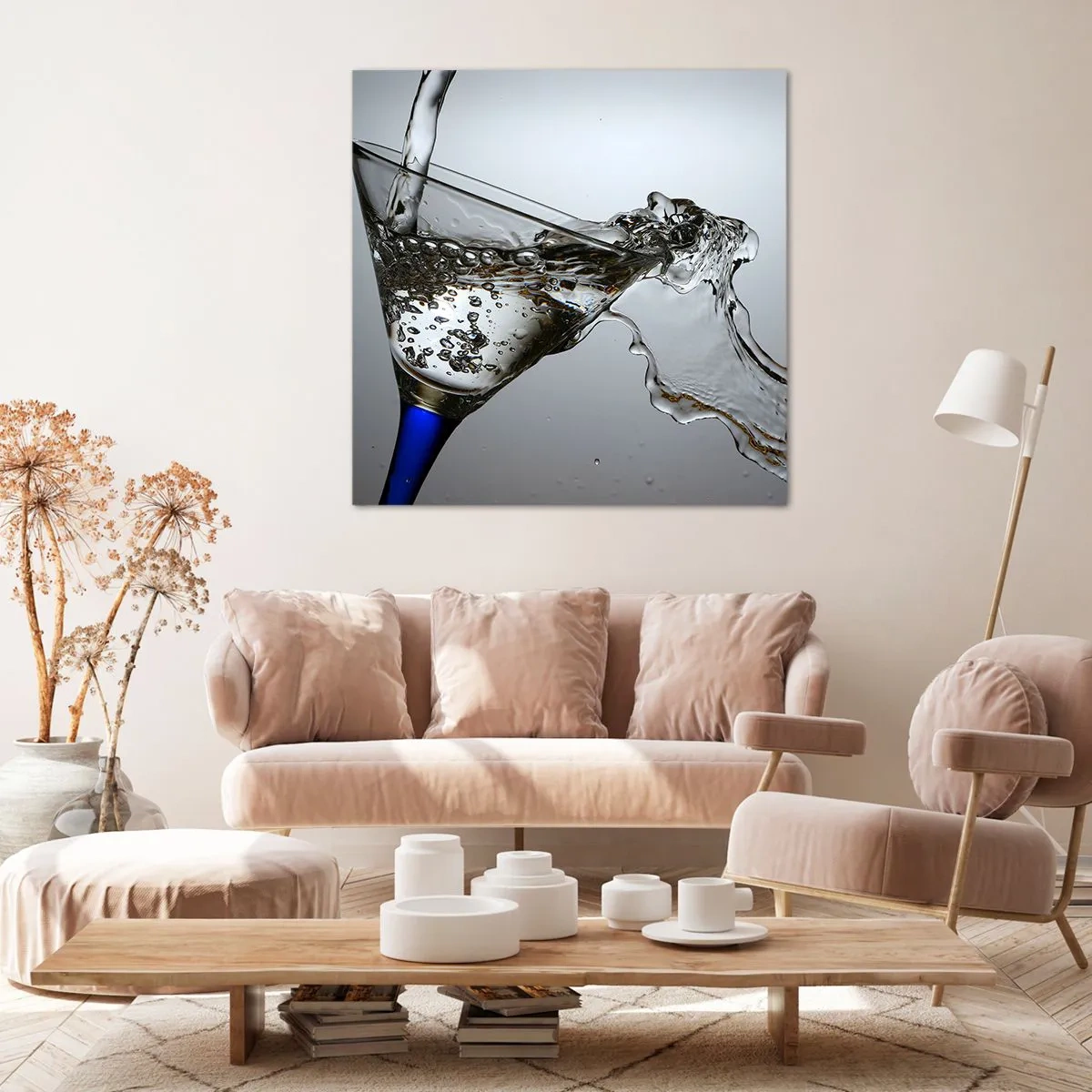 Quadro su tela - Stampe su Tela - Acqua cristallina in vetro di cristallo - 70x70 cm