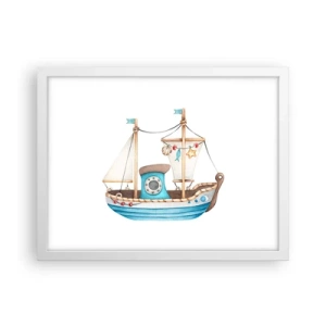 Poster in cornice bianca - Benvenuta avventura! - 40x30 cm