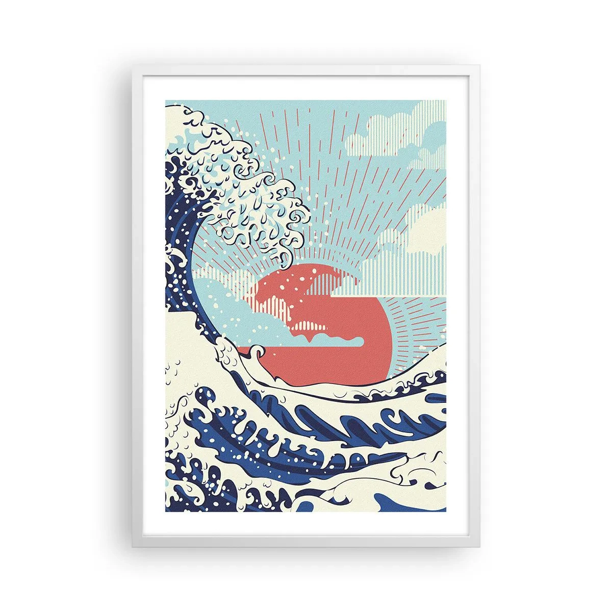 Poster in cornice bianca - Di ispirazione giapponese - 50x70 cm