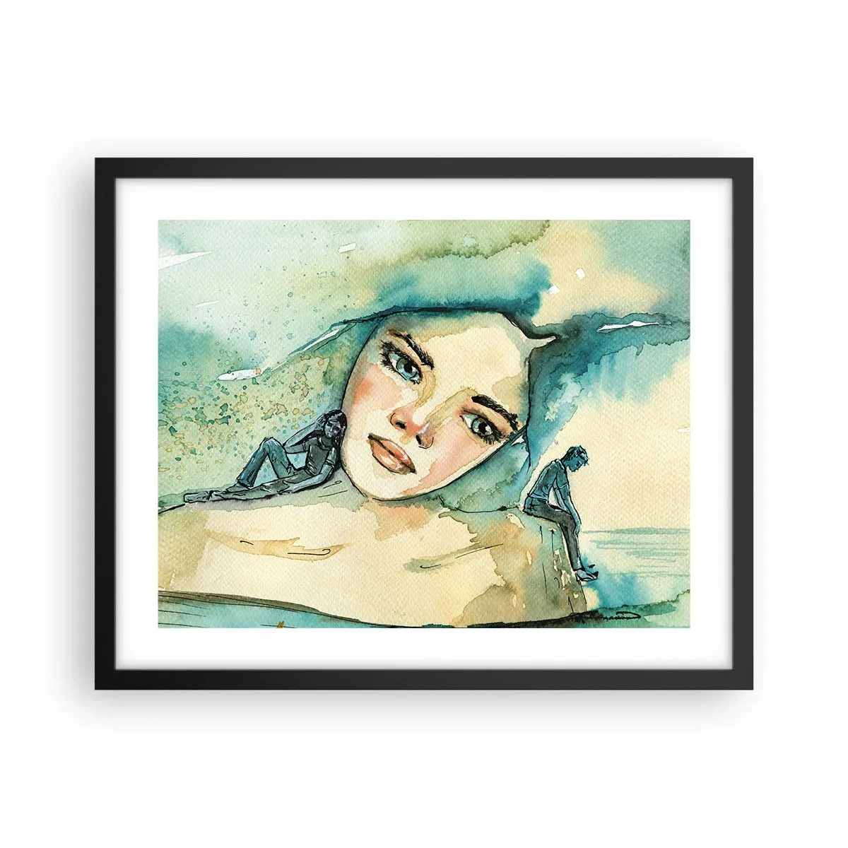 Poster in cornice nera - Am I blue? - 50x40 cm