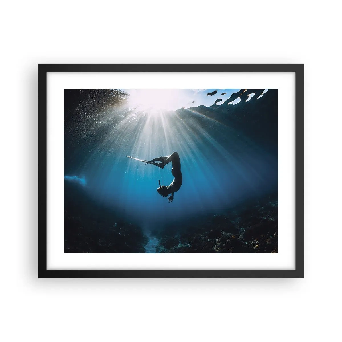 Poster in cornice nera - Danza subacquea - 50x40 cm