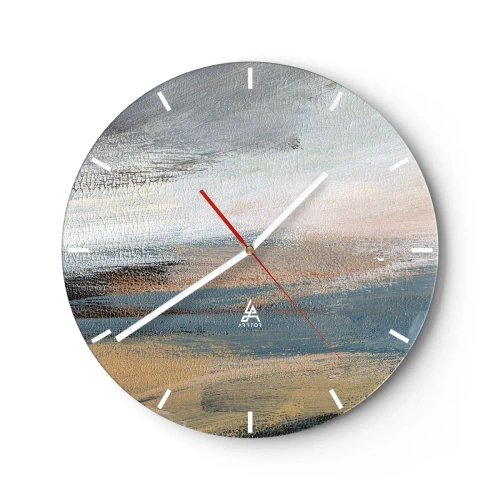 Orologio da parete - Orologio in Vetro - Astrazione: paesaggio del nord - 40x40 cm