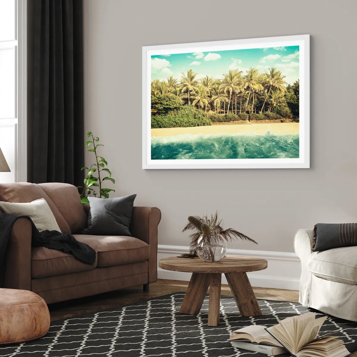 Poster in cornice bianca - Forse qui? - 50x40 cm