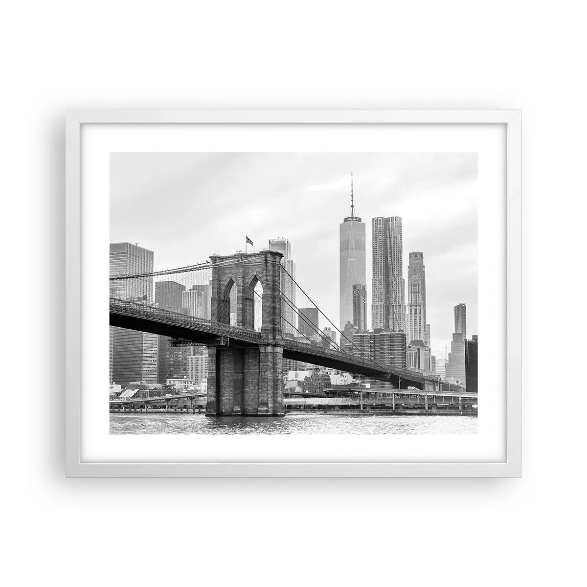 Poster in cornice bianca - Atmosfera di New York - 50x40 cm