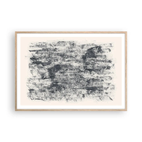 Poster in cornice rovere chiaro - Composizione nebbiosa - 100x70 cm