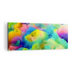 Quadro su tela - Stampe su Tela - Piumino arcobaleno - 100x40 cm