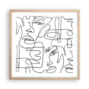 Poster in cornice rovere chiaro - Emozioni intrecciate - 50x50 cm