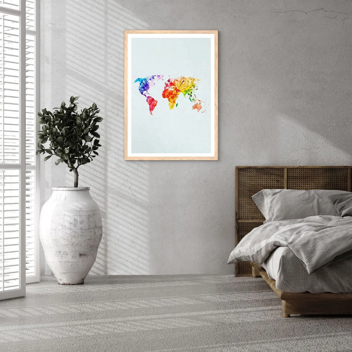 Poster in cornice rovere chiaro - Tutti i colori del mondo - 40x50 cm