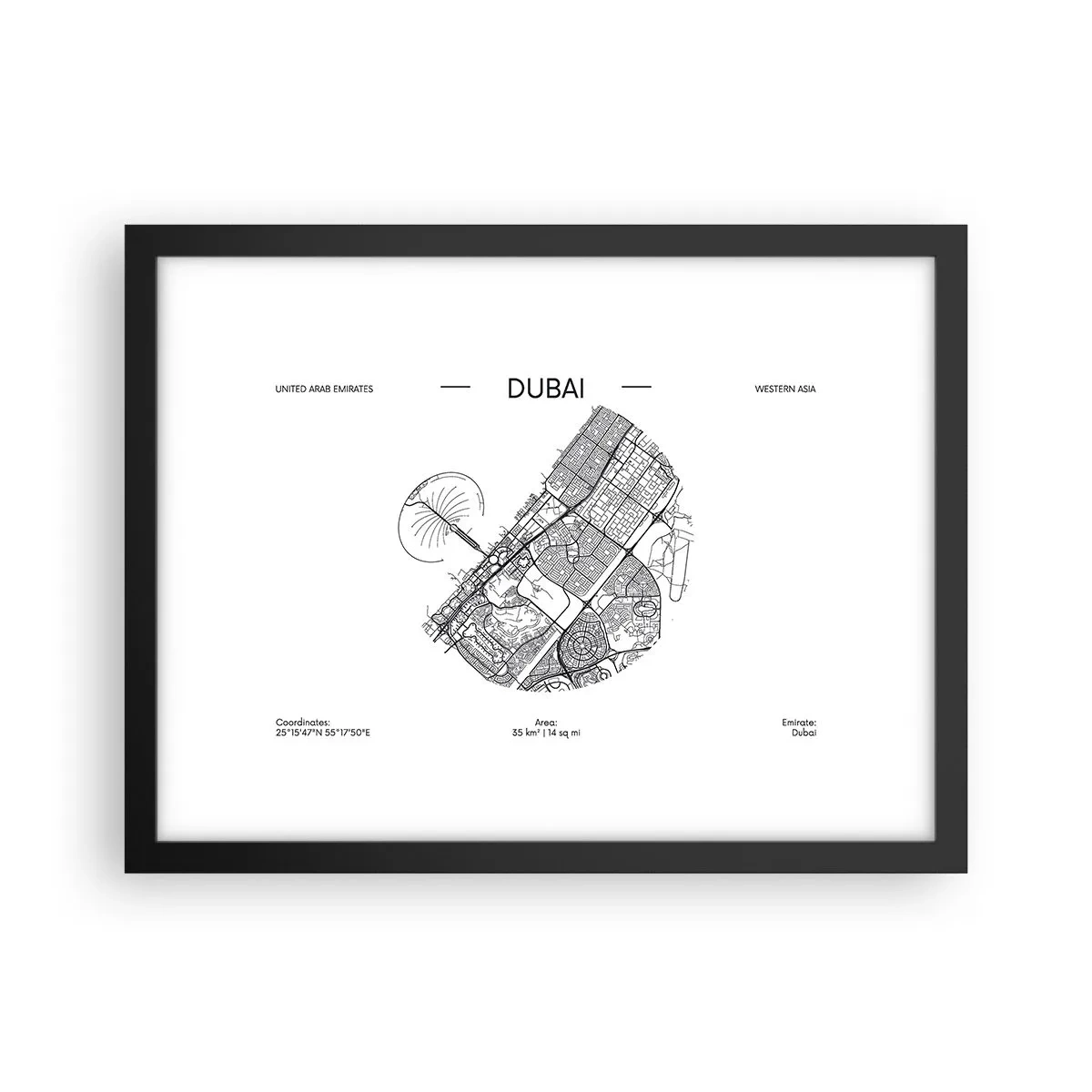Poster in cornice nera - Anatomia di Dubai - 40x30 cm