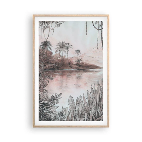 Poster in cornice rovere chiaro - Diario di un esploratore del 19esimo secolo - 61x91 cm