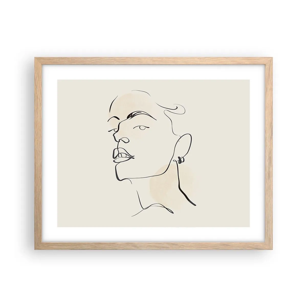 Poster in cornice rovere chiaro - Sguardo fiero - 50x40 cm