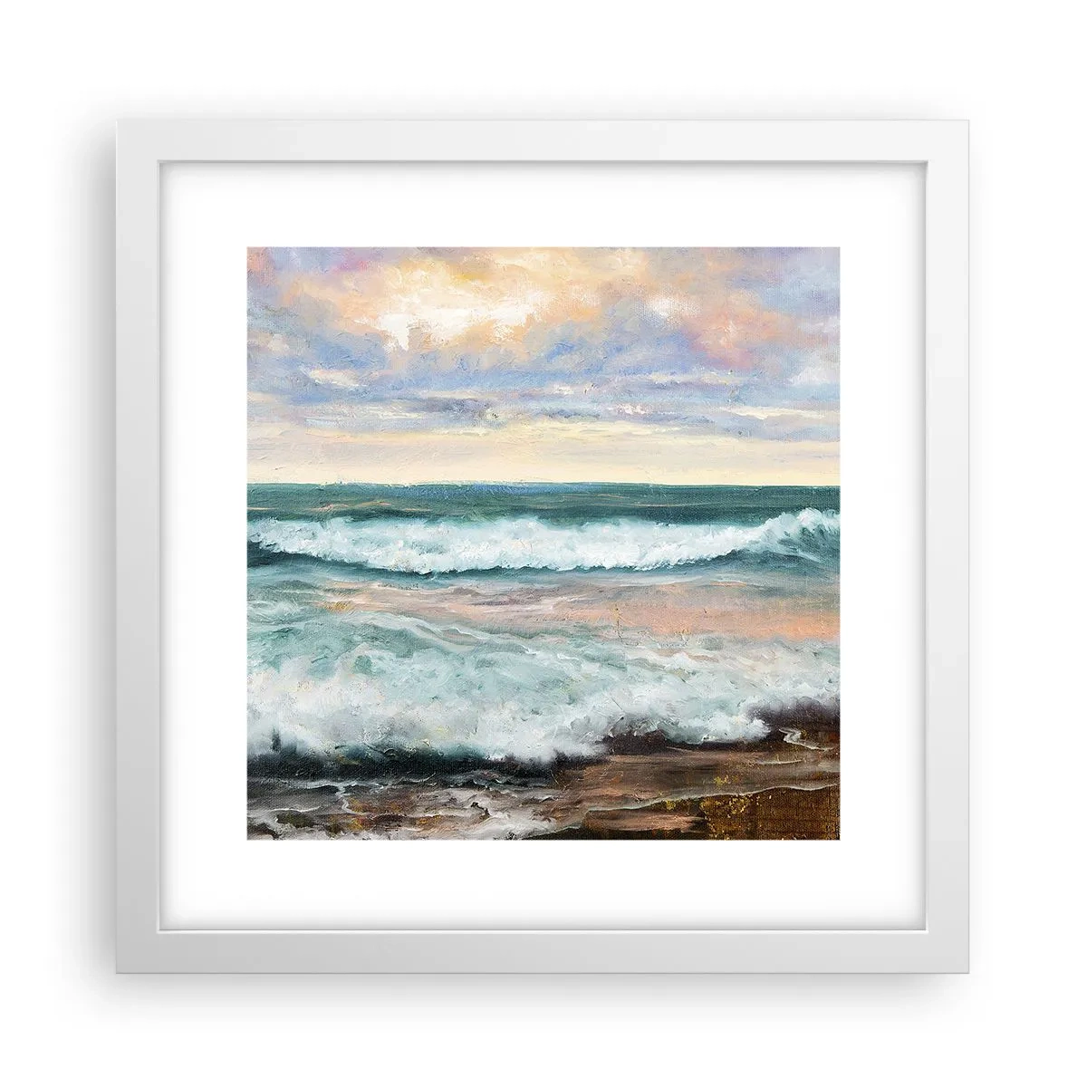 Poster in cornice bianca - Dove l'anima si calma - 30x30 cm