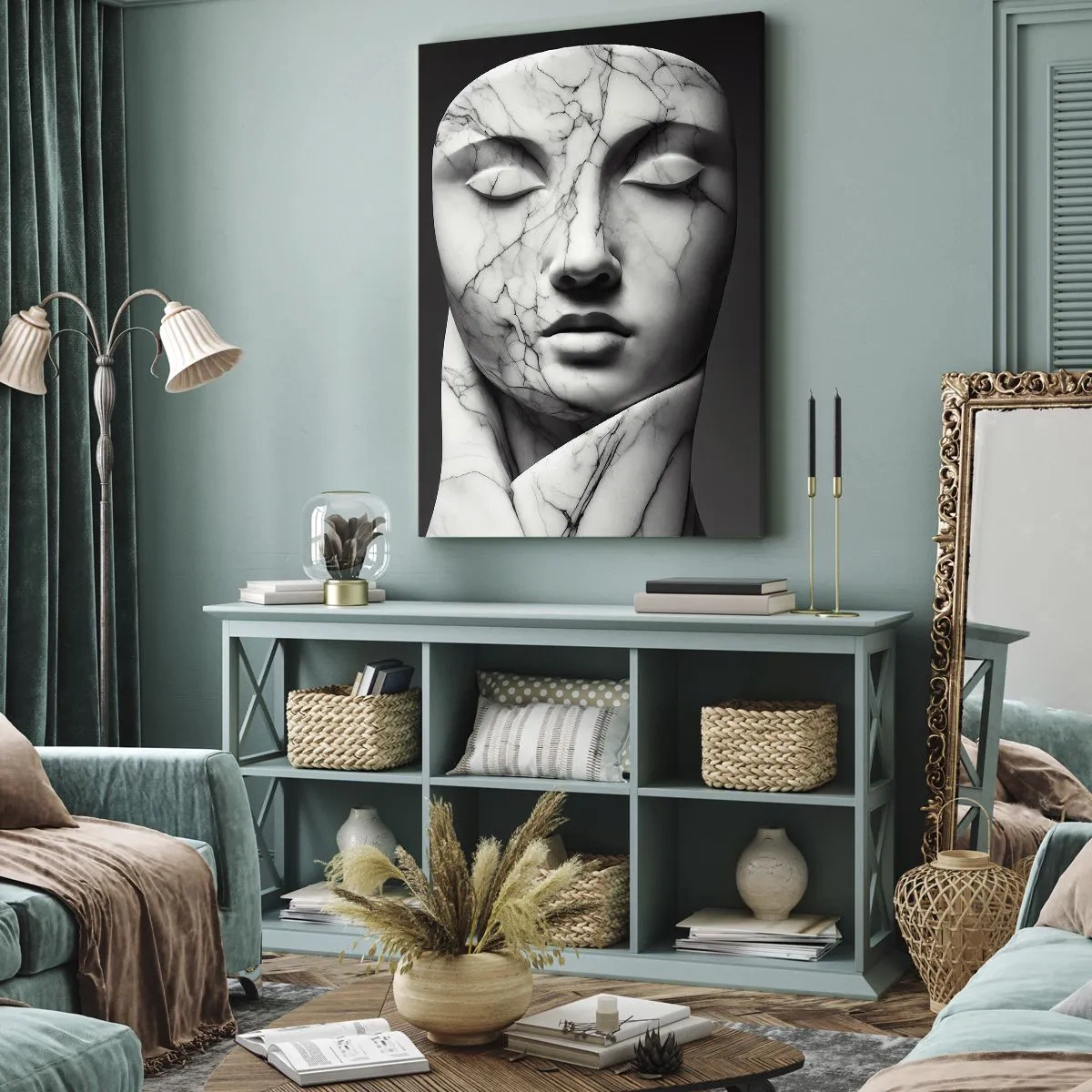 Quadro su tela - Stampe su Tela - Forme di marmo - 55x100 cm