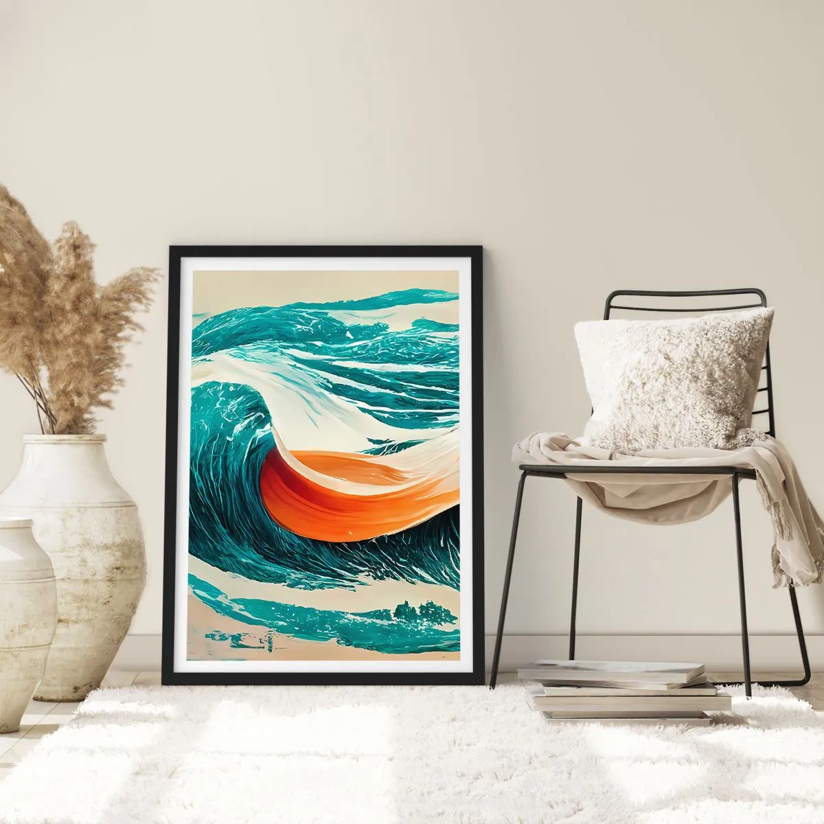 Poster in cornice nera - Il sogno del surfista - 70x100 cm