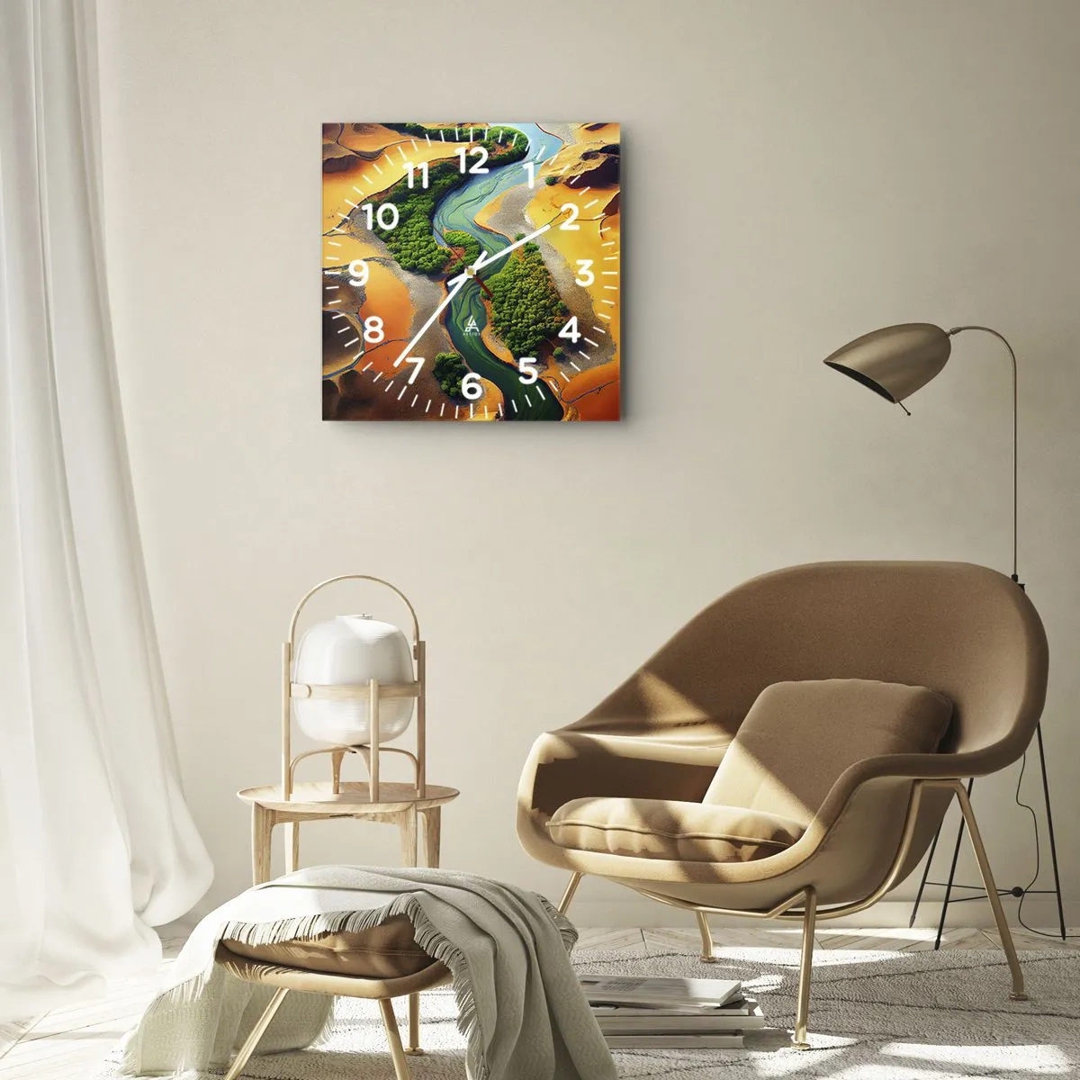 Orologio da parete - Orologio in Vetro - Il fiume della vita - 30x30 cm