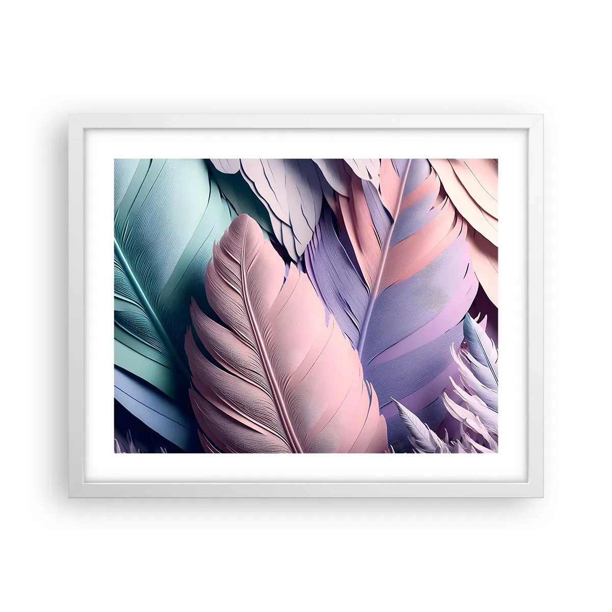 Poster in cornice bianca - Eleganza per uccelli - 50x40 cm