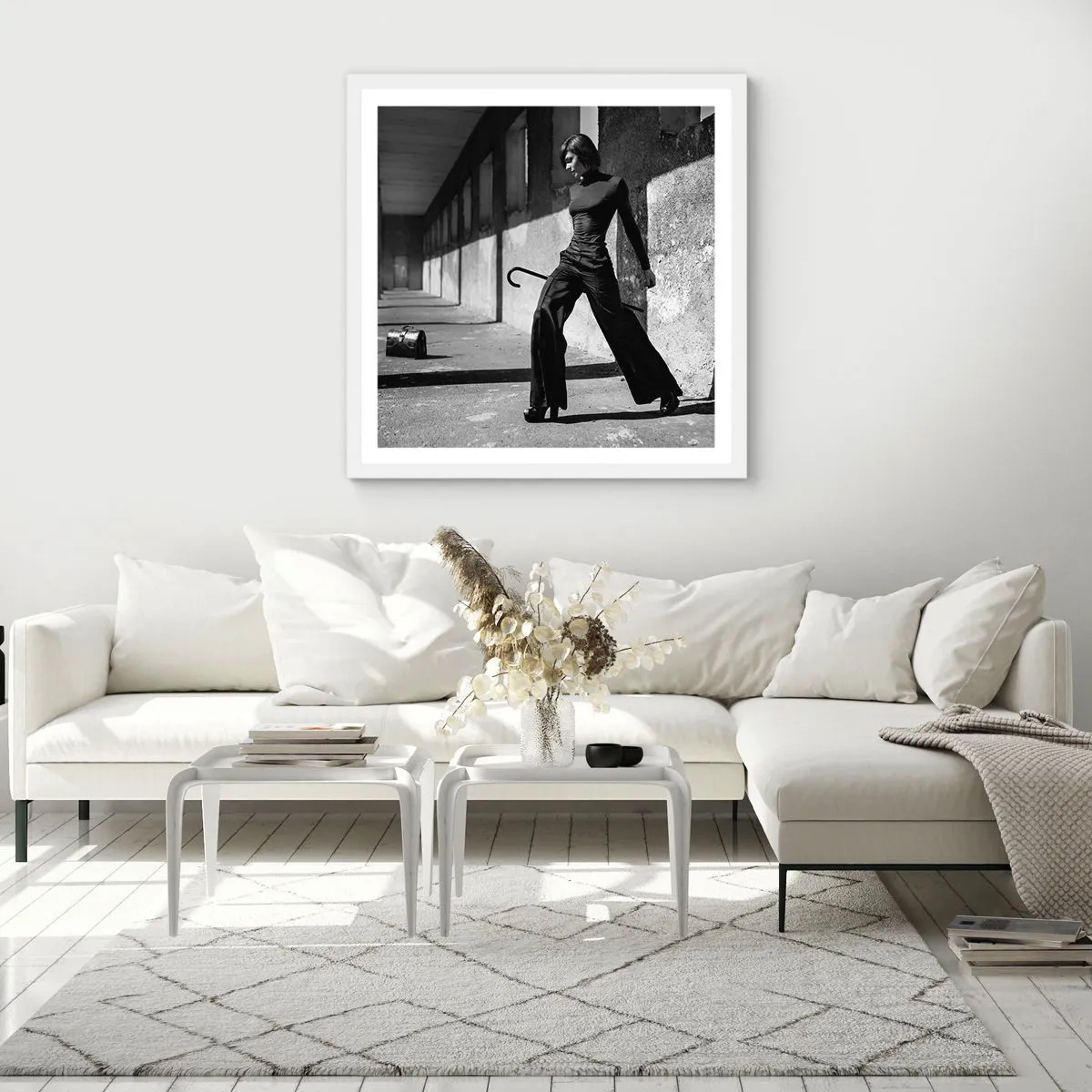 Poster in cornice bianca - Eleganza cittadina - 50x50 cm