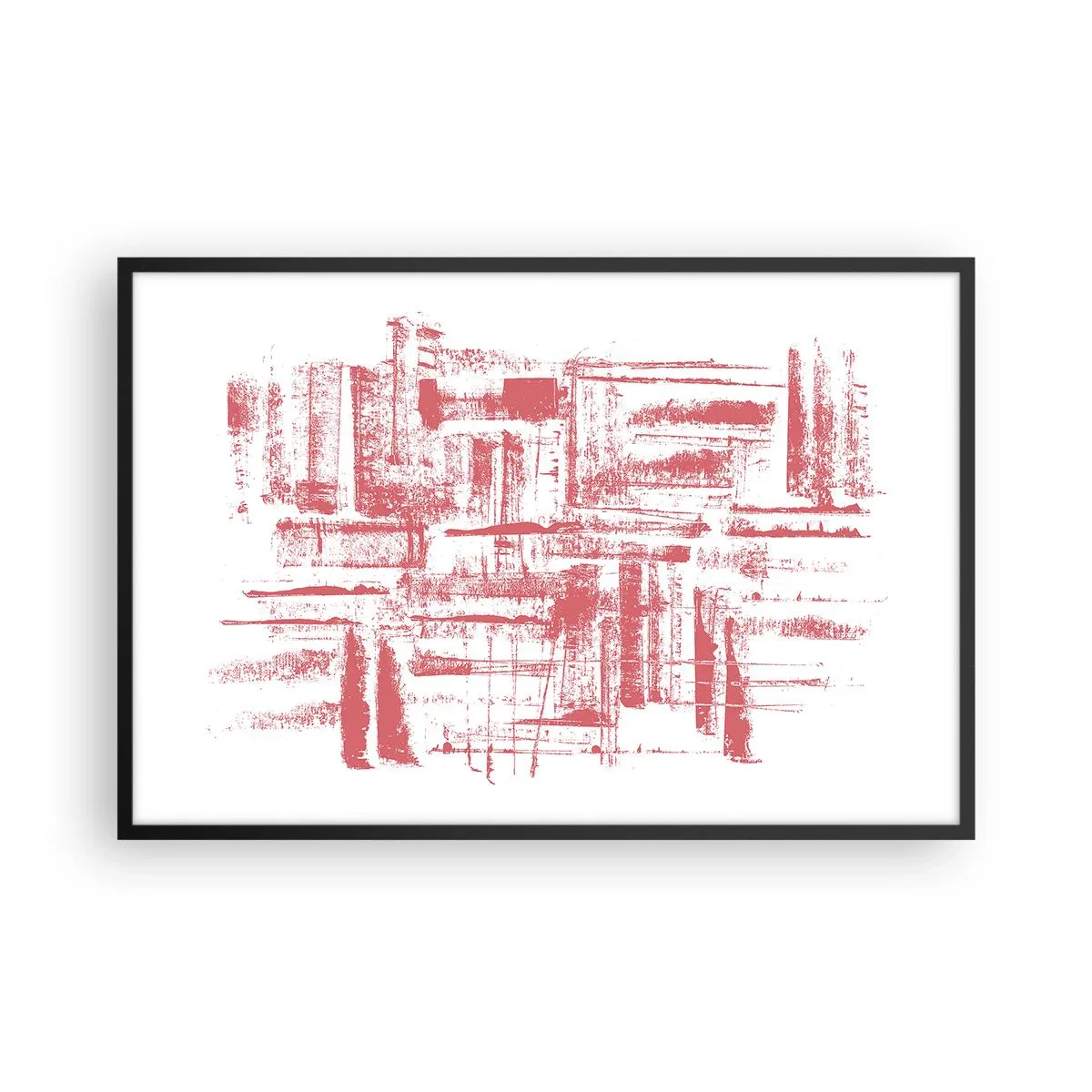 Poster in cornice nera - Città rossa - 91x61 cm