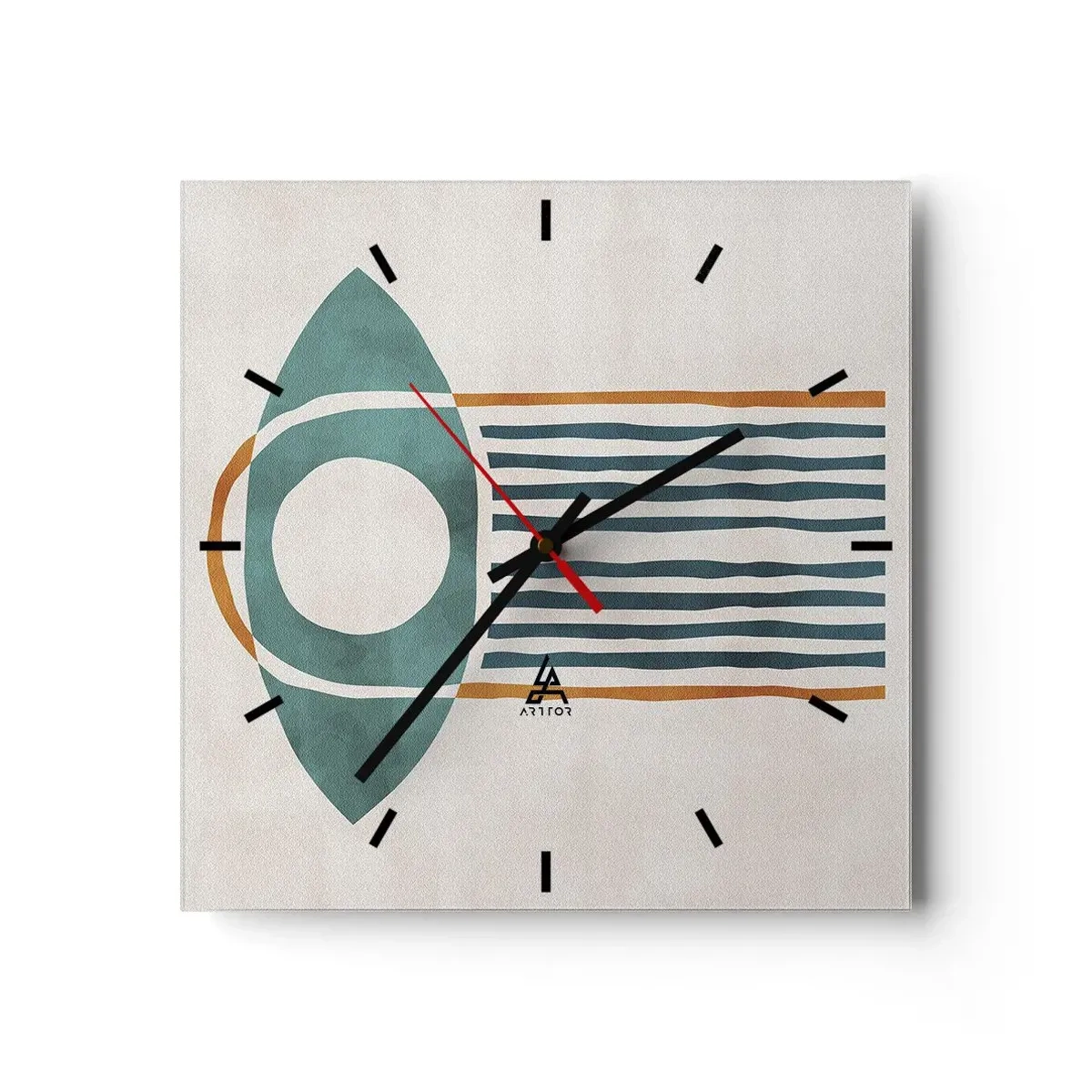 Orologio da parete - Orologio in Vetro - Segni e rituali - 40x40 cm