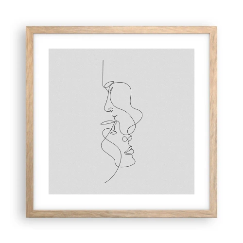 Poster in cornice rovere chiaro - Il calore dei desideri malinconici - 40x40 cm