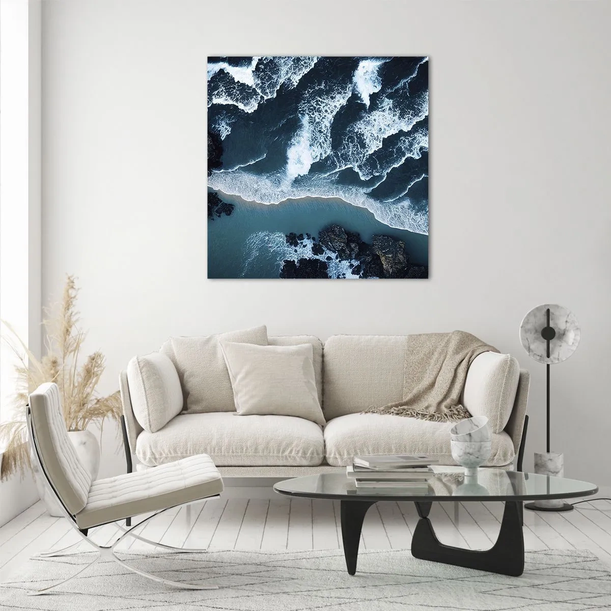 Quadro su vetro - Avvolte dalle onde - 30x30 cm