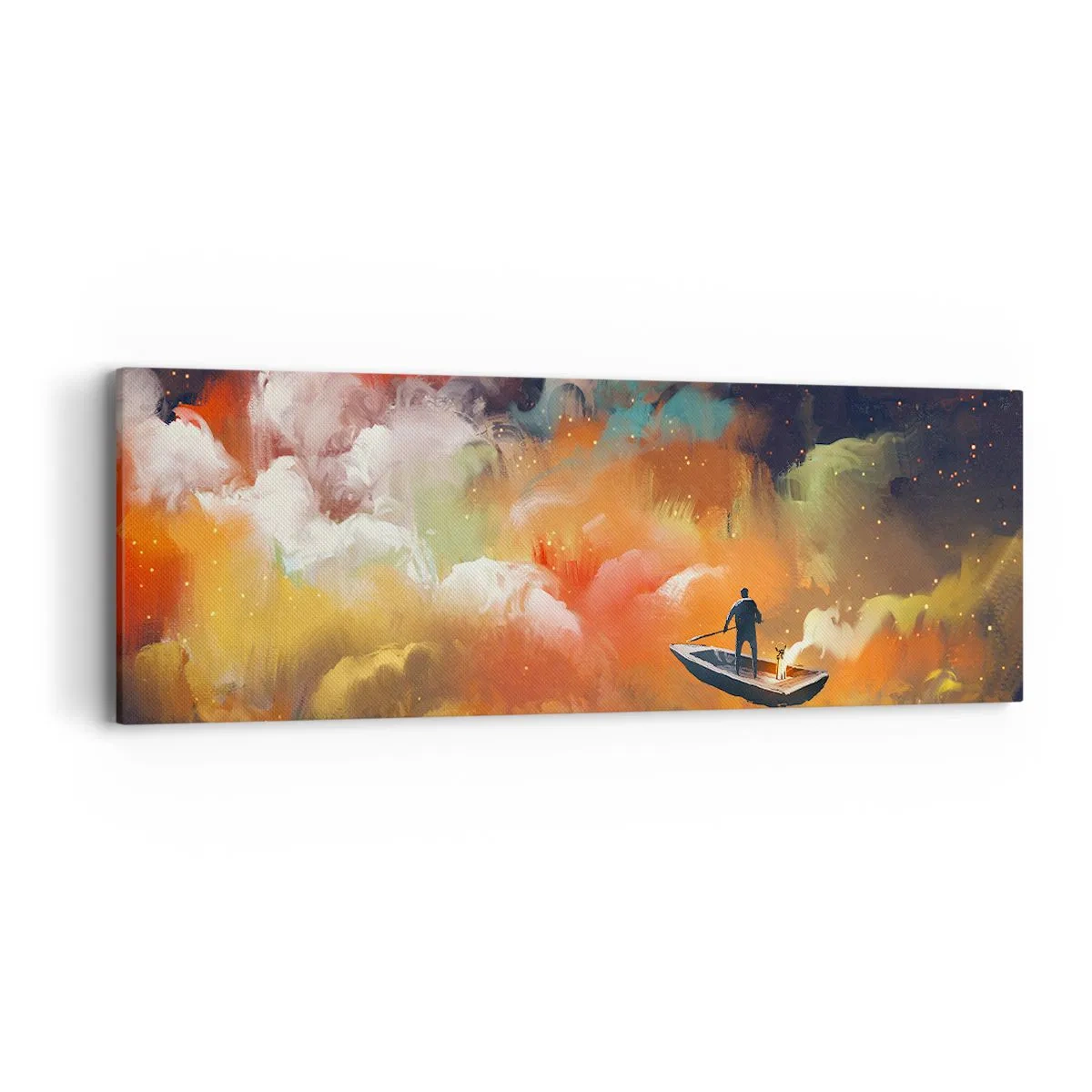 Quadro su tela - Stampe su Tela - In barca attraverso la galassia - 90x30 cm