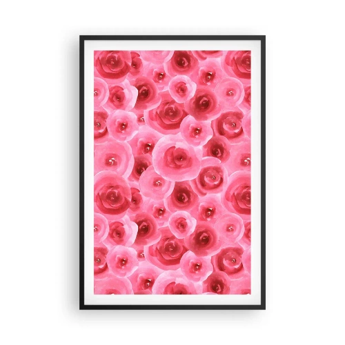 Poster in cornice nera - Rose in alto e in basso - 61x91 cm