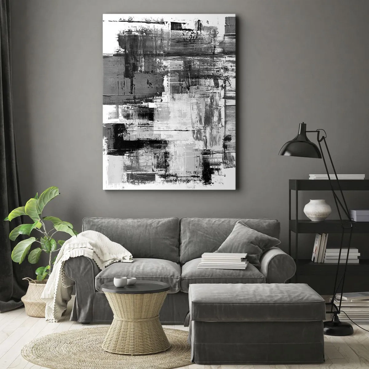 Quadro su tela - Stampe su Tela - Il grigio è bello - 65x120 cm