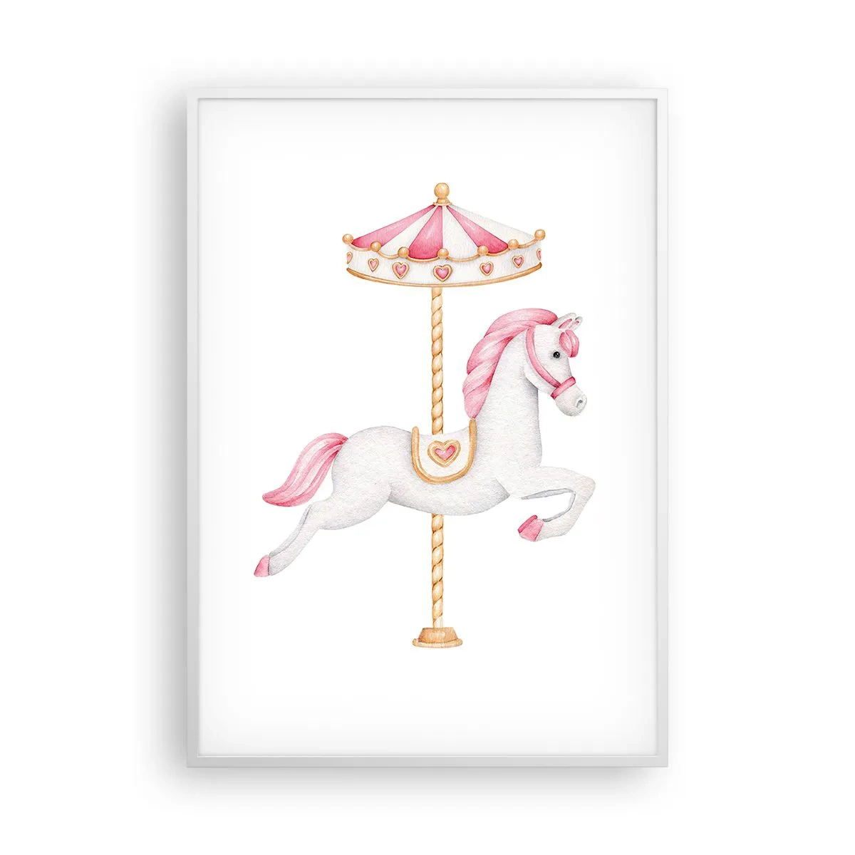 Poster in cornice bianca - Partito al galoppo. - 70x100 cm