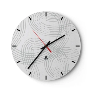 Orologio da parete - Orologio in Vetro - Linee grigie che si incrociano e formano un motivo su uno sfondo bianco - 30x30cm - Non vi è una via diritta - Decorazione murale moderna per soggiorno, cucina e camera da letto ARTTOR