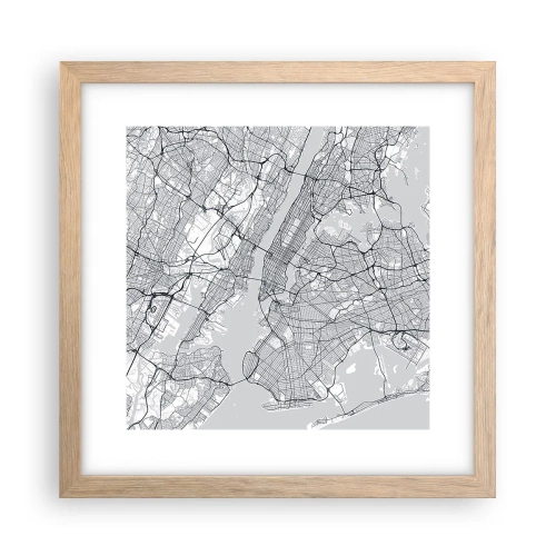 Poster in cornice rovere chiaro - Anatomia della metropoli - 30x30 cm