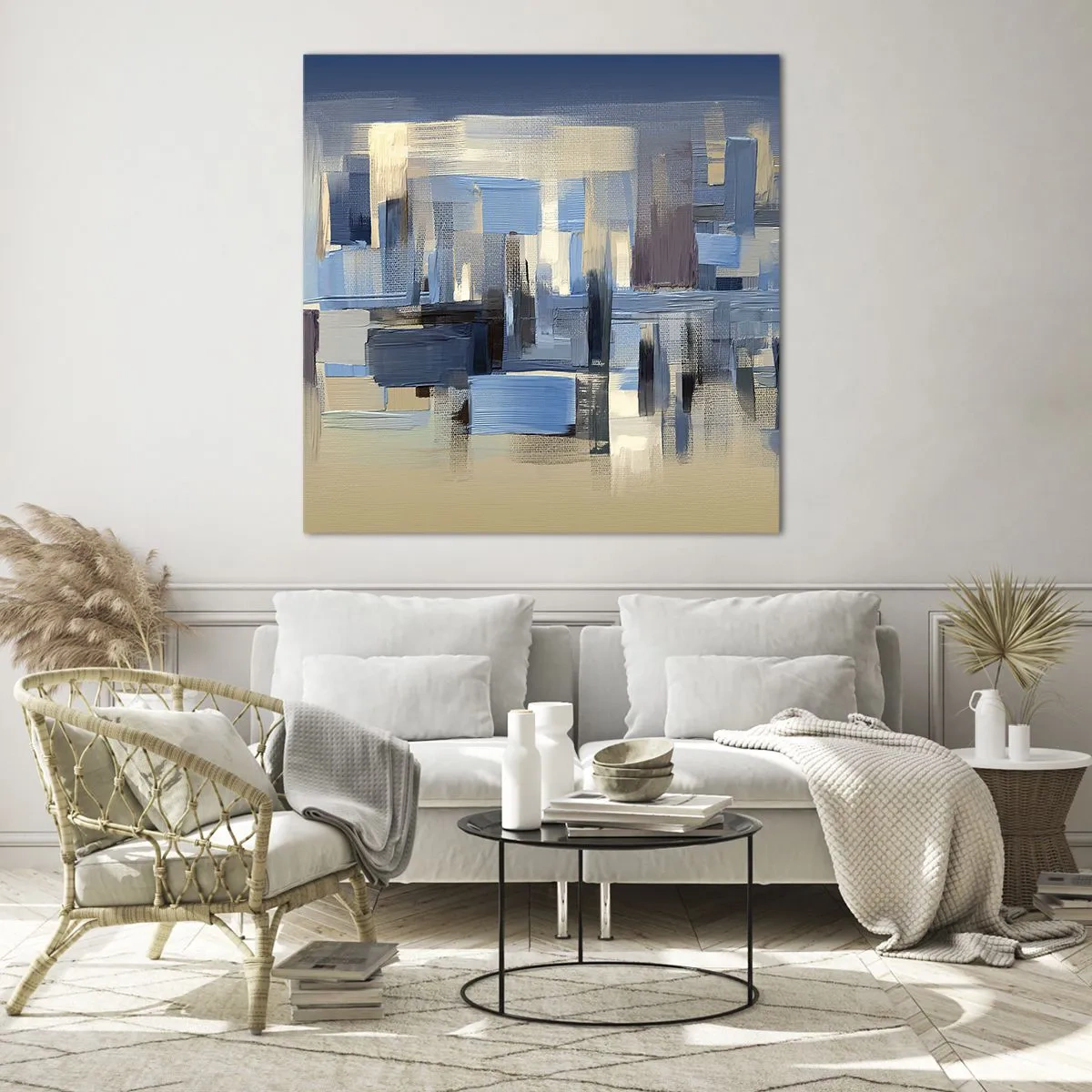 Quadro su vetro - Struttura blu - 70x70 cm