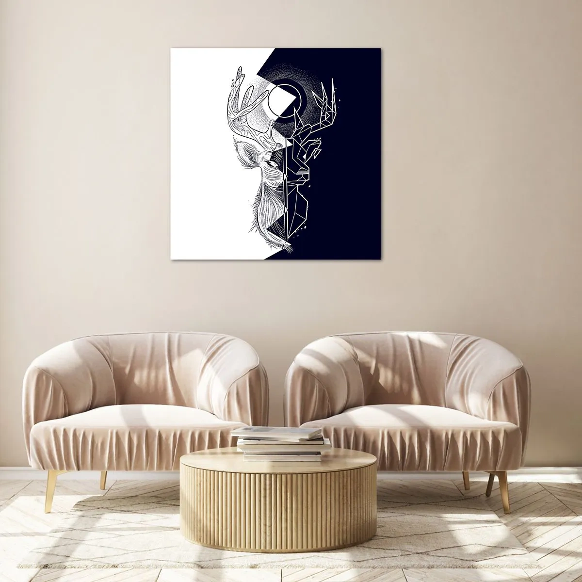 Quadro su vetro - Lotta e unità degli opposti - 60x60 cm